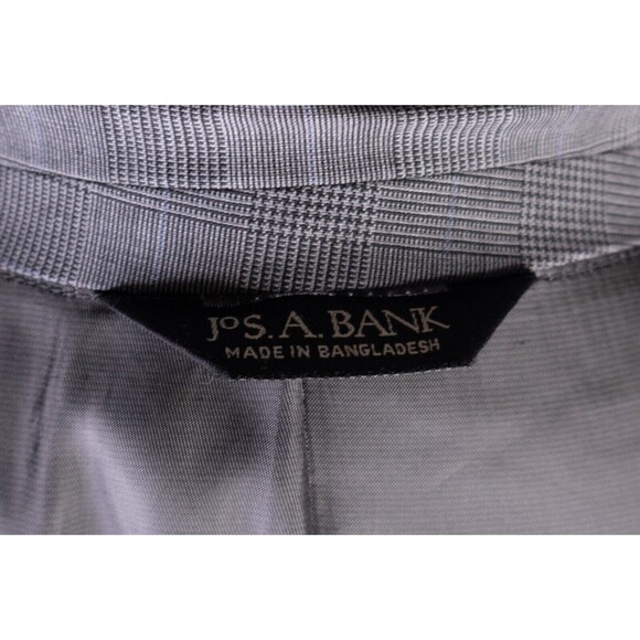 Jos. A. Bank 2-Pcs WOOL Gray Plaid Two Button Jacket Blazer Sz 42L Pants 36X30 - Picture 13 of 16